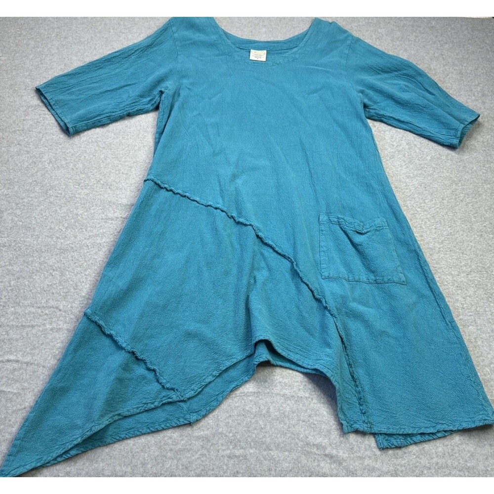 DrawStrings Of Malibu Travel Wear Asymmetrical Dress Large Vacation Lagenlook